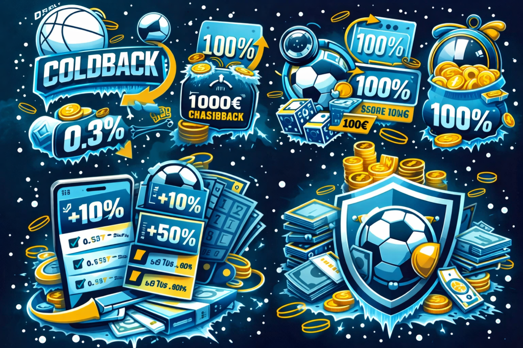 apostas desportivas, promoções apostas desportivas, bónus apostas desportivas, cashback apostas desportivas, coldback semanal, cashback semanal desporto, promoções semanais apostas, bónus recarga sábado, recarga 100% desporto, acumulador do dia, boost odds acumulador, impulso acumuladores, bónus acumulador até 50%, seguro de acumulador, reembolso acumulador 7+ seleções, odds mínimas apostas, estilo sticker azul ciano dourado, ícones futebol boletim apostas setas moedas.